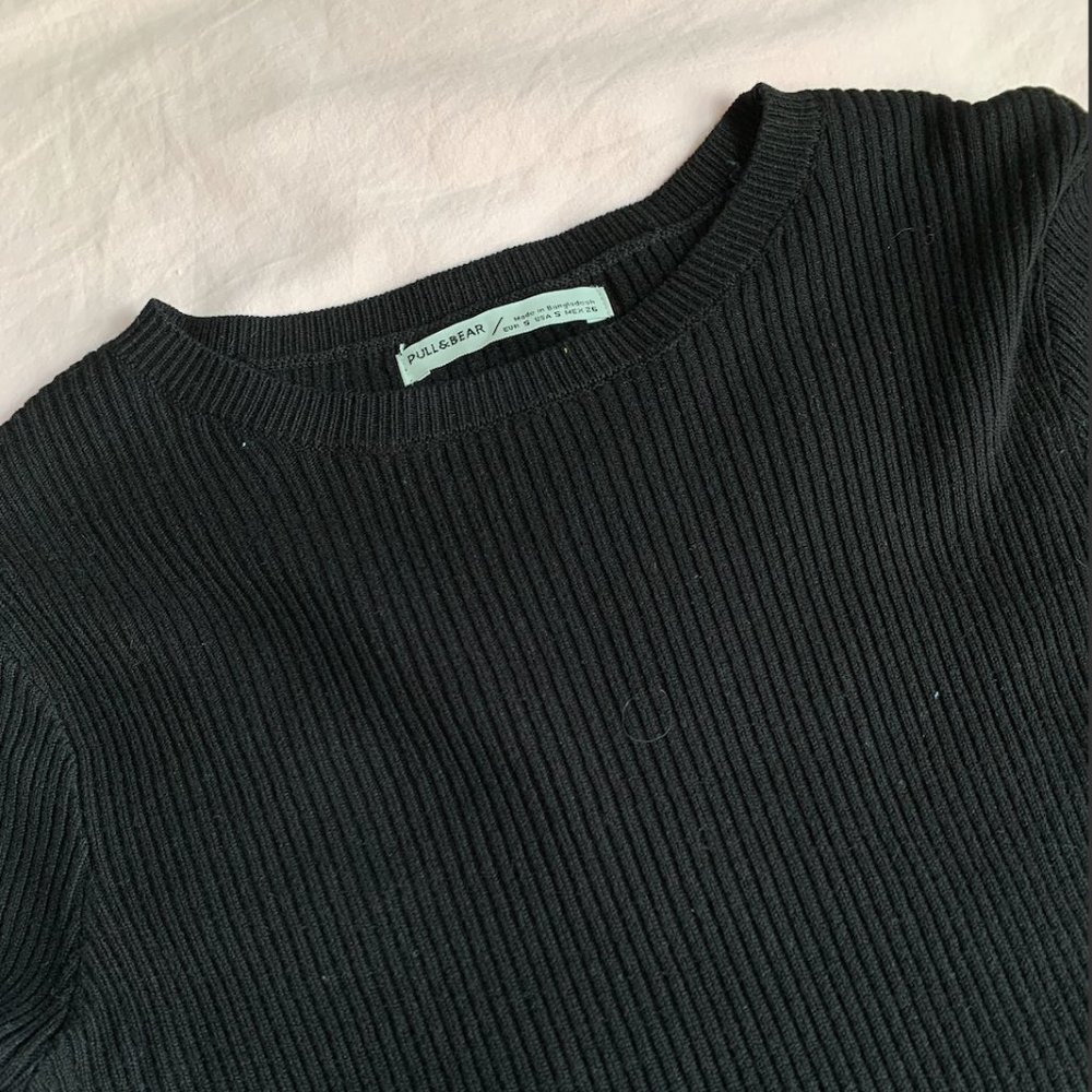 Pull&Bear Crop Ribbed Sweater - Picture 2 of 5